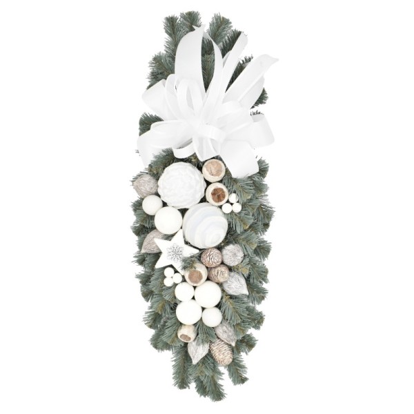 Rogal dekorowany srebrzysty 55 cm BIANCO