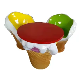 Figura dekoracyjna Zestaw mebli lodowych H: 80cm z żywicy - zdjęcie 2