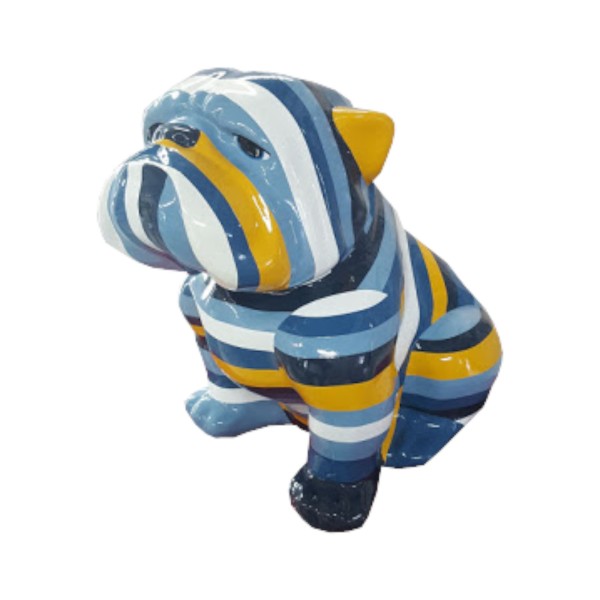 Figura Buldog Pop-Art Hard-edge Neo-Pop Multicolor pasy wysoki połysk żywica H: 20cm