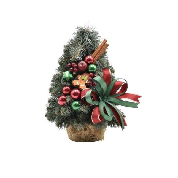 Choinka stożkowa dekorowana srebrzysta 30 cm CASA VERDE