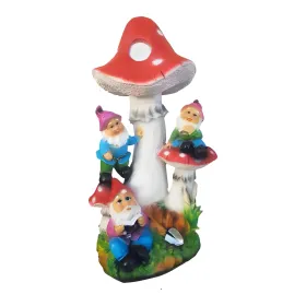 Figura dekoracyjna Krasnoludki z grzybami H: 51cm z żywicy - zdjęcie 2