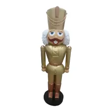 Figura dekoracyjna Dziadek do orzechów złoty wym. 97×26×26cm z żywicy