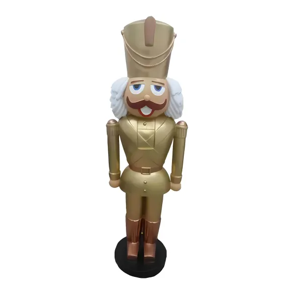 Figura dekoracyjna Dziadek do orzechów złoty wym. 97×26×26cm z żywicy