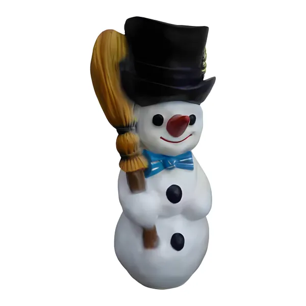 Figura dekoracyjna Bałwan z miotłą H: 43cm z żywicy