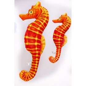 Poduszka dekoracyjna ryba Konik morski pomarańczowy 40 cm maskotka - zdjęcie 2
