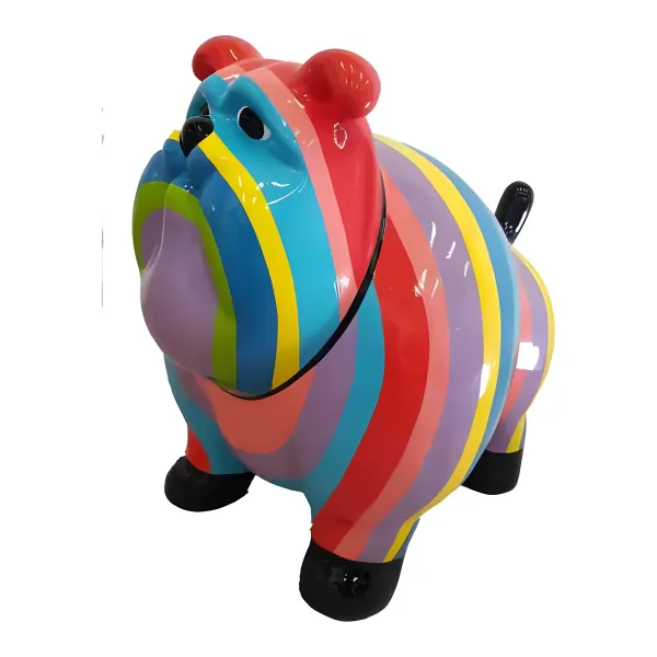 Figura dekoracyjna Pies bulldog H: 130cm z żywicy