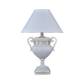 Biała lampa w kształcie starożytnej amfory, H: 0,8m - zdjęcie 1