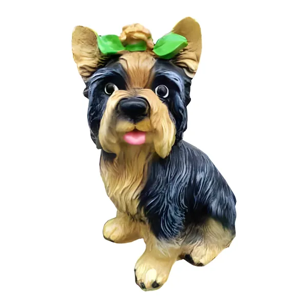 Figura dekoracyjna Pies yorkshire terrier wym. 25×50cm z żywicy