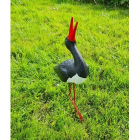 Figura ozdobna BOCIAN KLEKOT H: 57cm czarny ogrodowa - zdjęcie 4