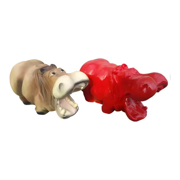 Figura dekoracyjna Hipopotam wym. 35×59cm z żywicy