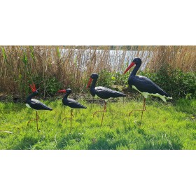 Figura ozdobna ogrodowa BOCIAN MAŁY H: 46cm czarny do ogrodu - zdjęcie 6
