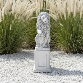 Figura ogrodowa Lew na cokole H: 87cm betonowa - zdjęcie 1