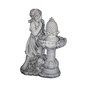 Mała fontanna ogrodowa F21 H: 35 cm biały cement - zdjęcie 2