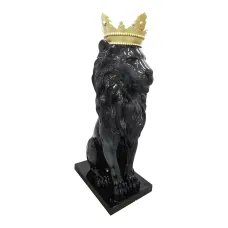 Figura dekoracyjna Lew z koroną H: 80cm z żywicy