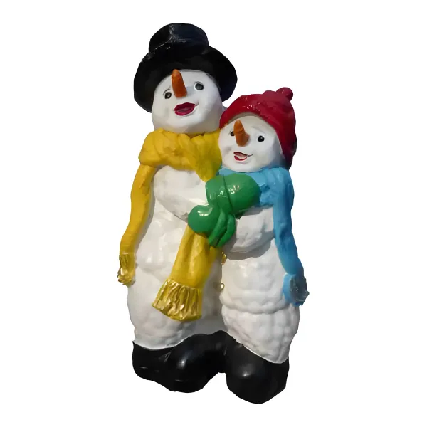 Figura dekoracyjna Para bałwanów H: 47cm z żywicy