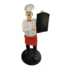 Figura dekoracyjna Kucharz z tablicą H: 140cm z żywicy - zdjęcie 2