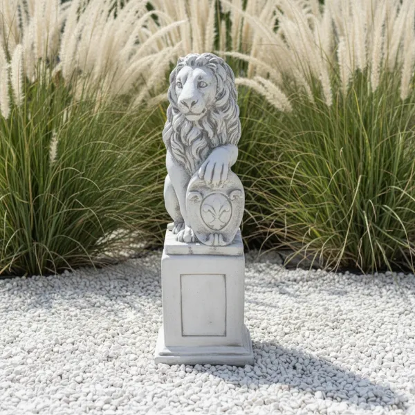 Figura ogrodowa Lew na cokole H: 87cm betonowa