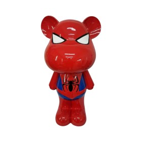 Figura Miś Pop-Art Comic Spider Style czerwono-niebieska wysoki połysk żywica - zdjęcie 1