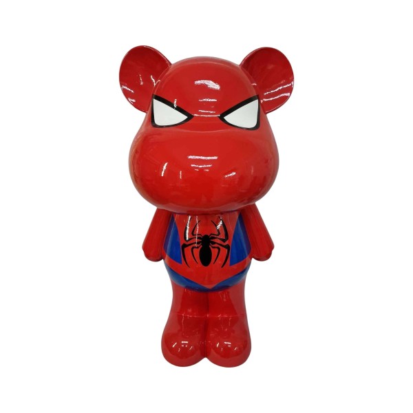 Figura Miś Pop-Art Comic Spider Style czerwono-niebieska wysoki połysk żywica