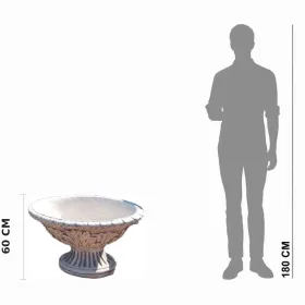Figura ogrodowa Wazon duży z liściem H: 60cm betonowa - zdjęcie 2