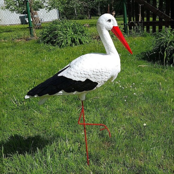 Figura ozdobna ogrodowa BOCIAN DUŻY H: 88cm do ogrodu