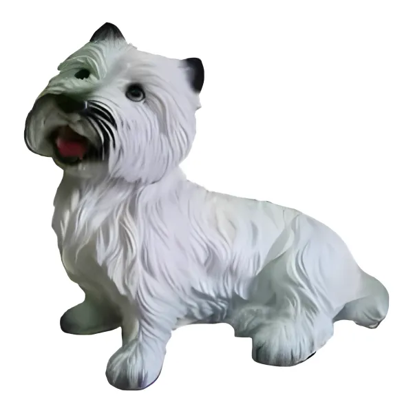 Figura dekoracyjna Pies west highland terrier siedzący H: 40cm z żywicy