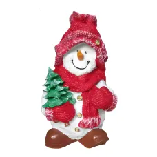 Figura dekoracyjna Bałwan z choinką H: 51cm z żywicy