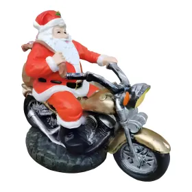 Figura dekoracyjna Św. Mikołaj na motorze wym. 60×75cm z żywicy - zdjęcie 2
