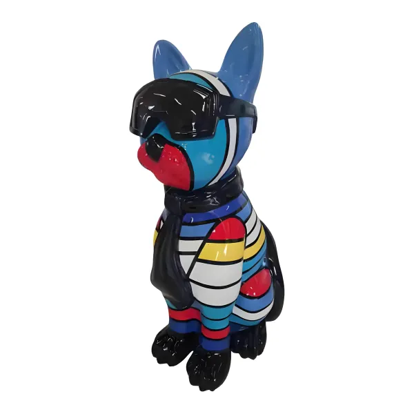 Figura dekoracyjna Pies z okularami H: 80cm z żywicy