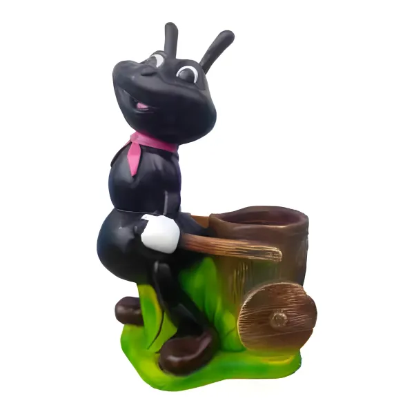Figura dekoracyjna Mrówka z taczką H: 48cm z żywicy