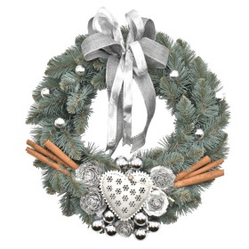 Wianek dekorowany srebrzysty max 35 cm LUMI - zdjęcie 1