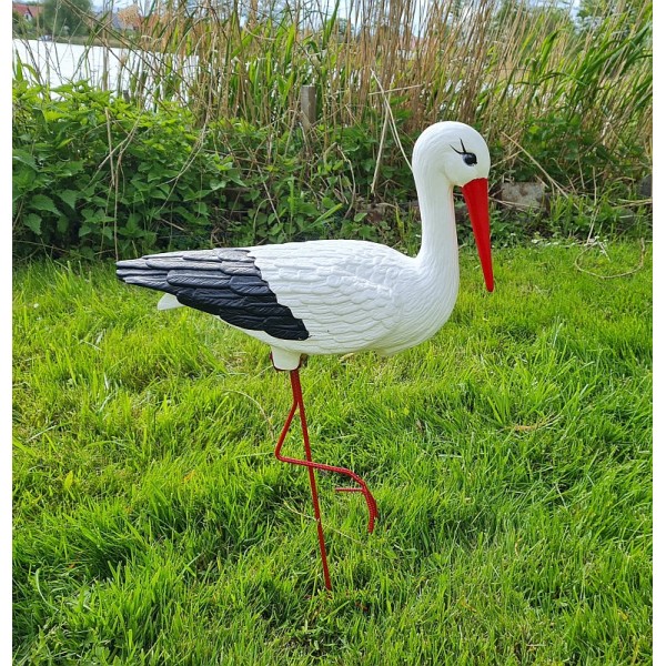 Figura ozdobna ogrodowa BOCIAN ŚREDNI H: 75 cm do ogrodu