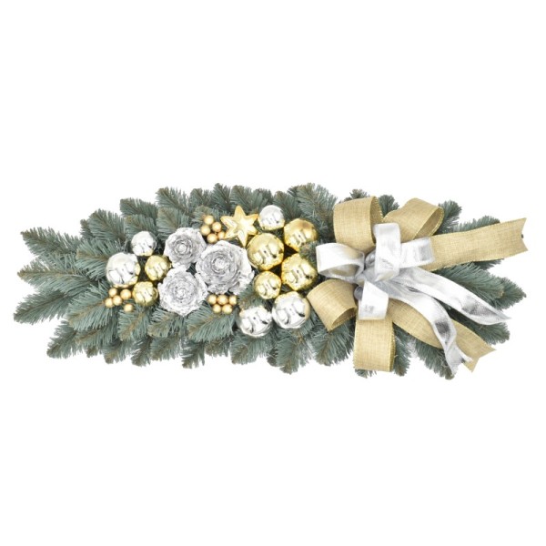 Rogal dekorowany srebrzysty 55 cm GOLDEN FROST
