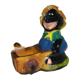 Figura dekoracyjna Kret z taczką H: 45cm z żywicy - zdjęcie 2