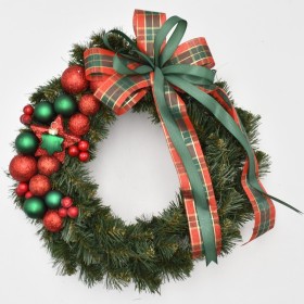 Wianek dekorowany 35 cm GREEN RED - zdjęcie 1