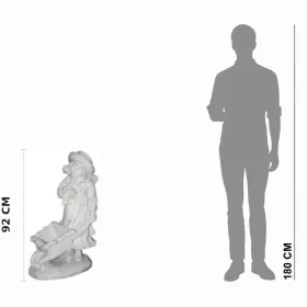 Figura ogrodowa Dziewczyna z taczką H: 92cm ogrodowa - zdjęcie 2