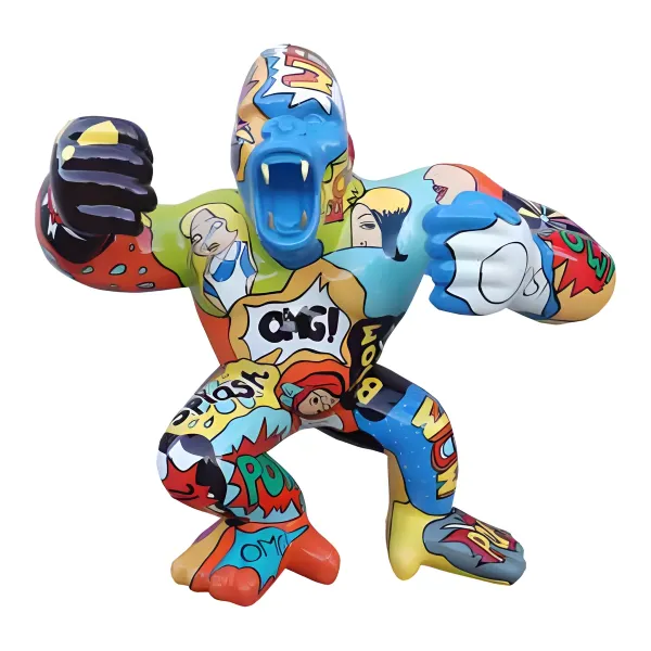 Figura dekoracyjna Goryl King Kong wym. 70×80×40cm z żywicy