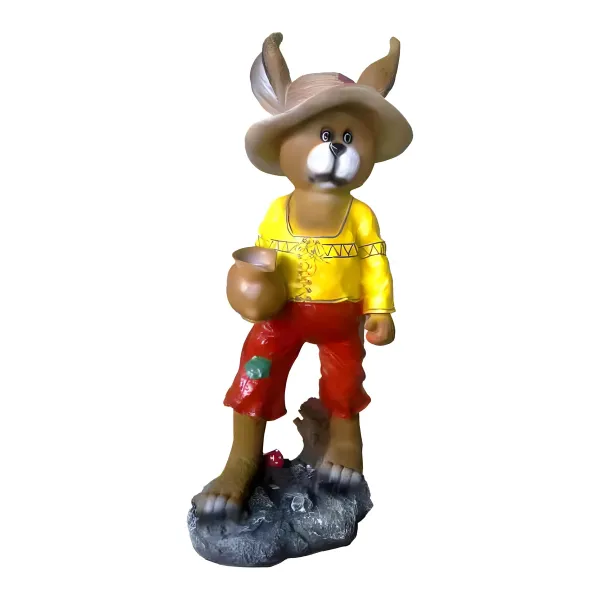 Figura dekoracyjna Zając z dzbanem H: 76cm z żywicy