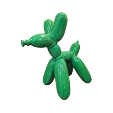 Figura Pies Balloon Dog XL Pop-Art zielony lakier wysoki połysk żywica H:110cm