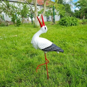 Figura ozdobna ogrodowa BOCIAN KLEKOT H: 57cm do ogrodu - zdjęcie 2