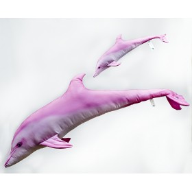 Poduszka dekoracyjna ryba Delfin butlonosy różowy 55 cm maskotka - zdjęcie 2