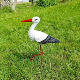 Figura ozdobna ogrodowa BOCIAN MAŁY H: 46cm do ogrodu - zdjęcie 2