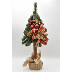 Choinka na kołeczku dekorowana 65 cm RED - zdjęcie 1