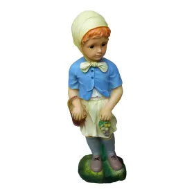 Figura dekoracyjna Dziewczynka z koszem H: 78cm z żywicy - zdjęcie 2