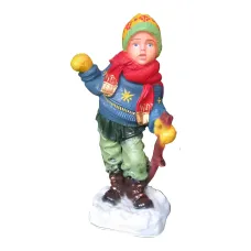 Figura dekoracyjna Dziecko zimowe H: 79cm z żywicy