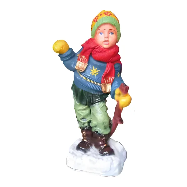 Figura dekoracyjna Dziecko zimowe H: 79cm z żywicy