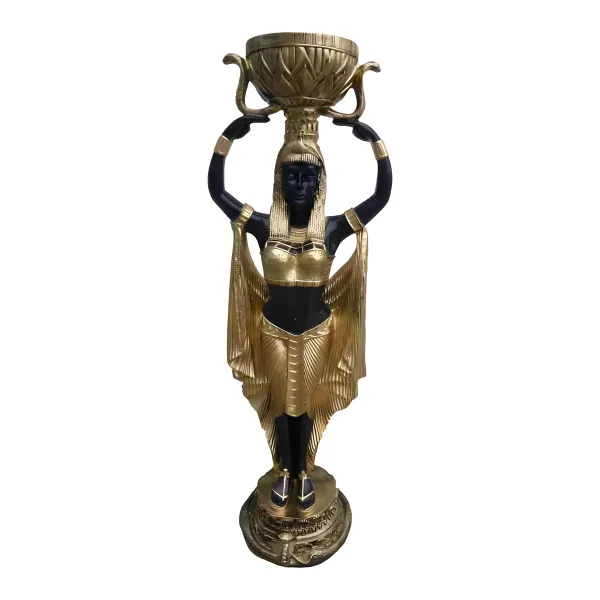 Figura dekoracyjna Egipcjanka z donicą H: 130cm z żywicy