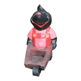 Figura dekoracyjna Świnia z taczką H: 45cm z żywicy - zdjęcie 2