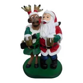 Figura dekoracyjna Św. Mikołaj z reniferem H: 58cm z żywicy - zdjęcie 2