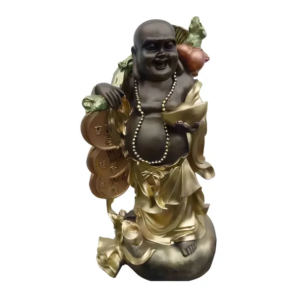 Figura dekoracyjna Śmiejący się Budda H: 41cm z żywicy